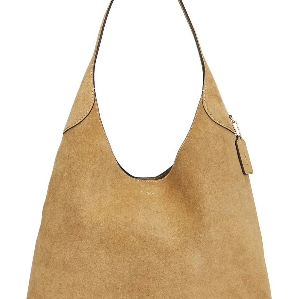 Coach Brooklyn Bag - Suede Tan Shoulder Hobo